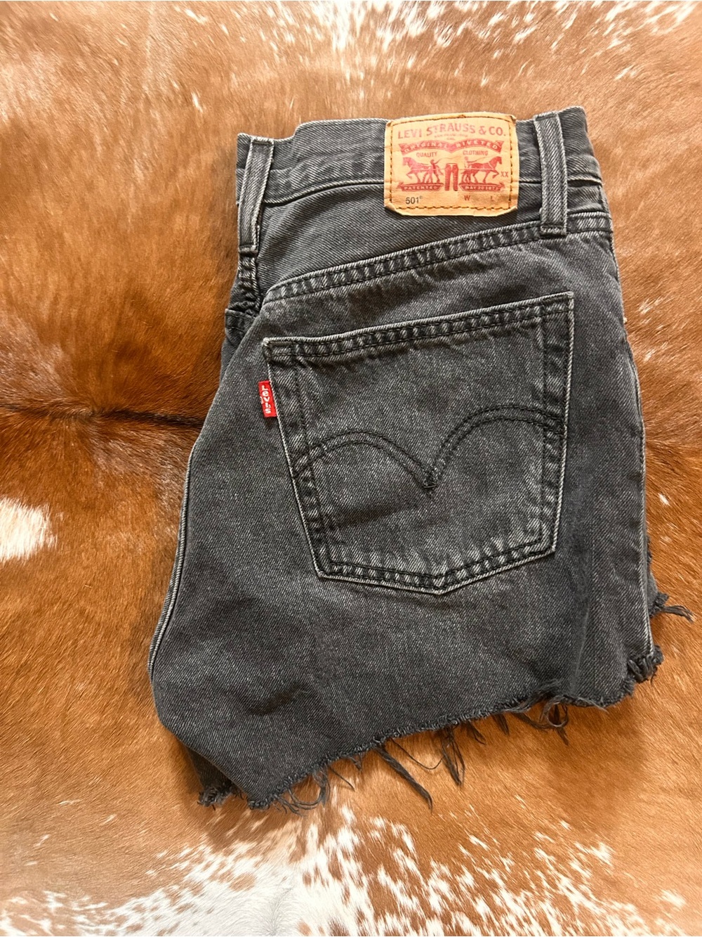 Levi's Gray 501 Denim Jeans with Leather Patch